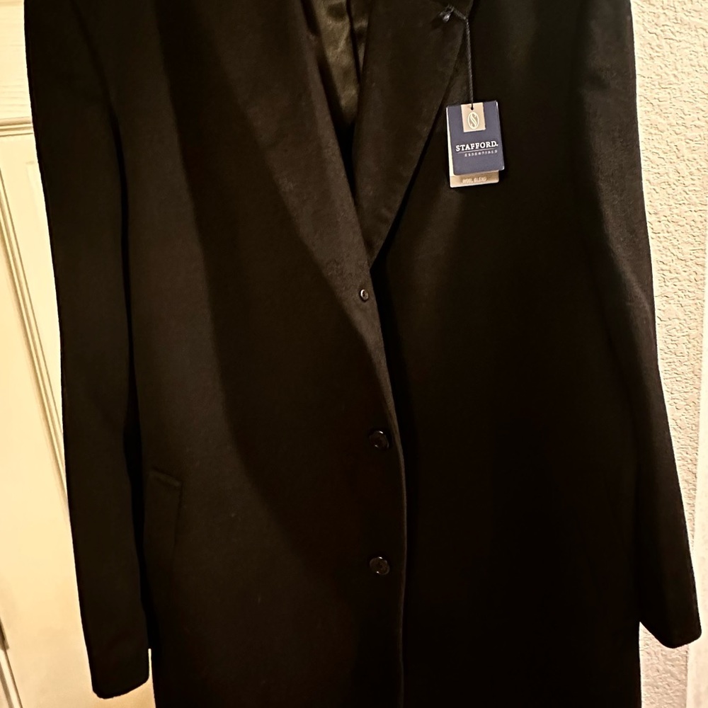 Stafford Men's Elegant Black Trench Coat